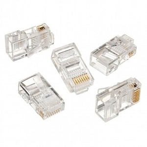 Купить RJ45 Modular Plug  LC-8P8C-001/100, Modular plug 8P8C for solid LAN cable, 30u" gold plated, 100 pcs/bag