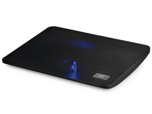 Купить DEEPCOOL "WIND PAL MINI", Notebook Cooling Pad up to 15.6", 1 fan - 140mm Blue LED, 1000rpm, <21.6 dBA, 46.1CFM, Slim design, Metal Mesh Panel, Black