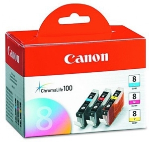 Купить Ink Cartridge Canon CLI-8 (0621B029) ChromaLife-Set III, cyan/magenta/yellow for iP3300, 3500, 4200