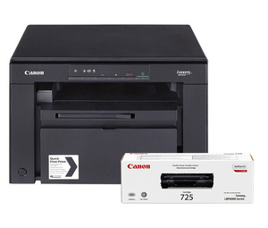 Cumpăra MFD Canon MF3010 (+1 x CRG725); Mono Printer/Copier/Color Scanner, A4, 18 ppm, 1200x600 dpi, 64Mb, Scan 9600x9600dpi-24 bit, Paper Input (Standard) 250-sheet tray, USB 2.0, CRG725 (1600 pages 5%), CRG 325, 700 pages starter.