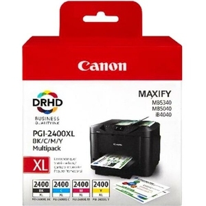 Купить Multi Pack Ink Cartridge Canon PGI-2400XL, BK/C/M/Y XL for MAXIFY iB4040,4140 & MB5040,5340,5140,5440 Ресурс черного картриджа: 2500 стр. Ресурс цветного картриджа: 1755 стр.